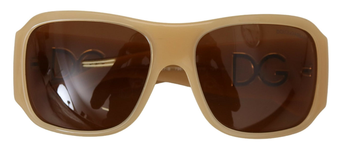 Dolce & Gabbana Cream DG4027B Swarovski Stones Brown Lens Sunglasses