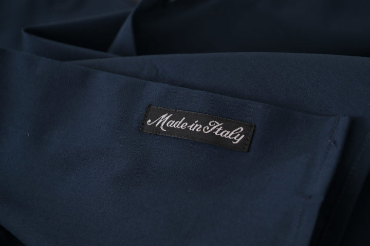 Roberto Cavalli Navy Blue Cotton Dress Formal Shirt