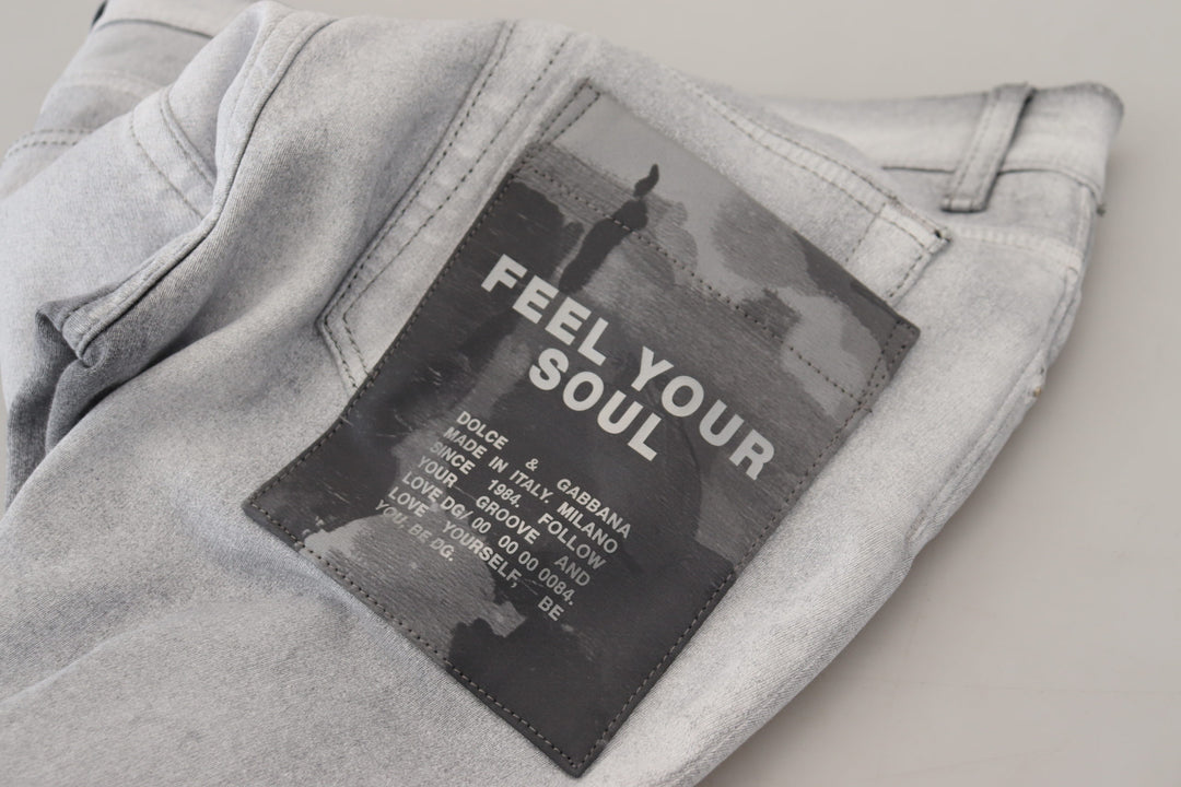 Dolce & Gabbana Gray Washed Skinny  Denim Jeans