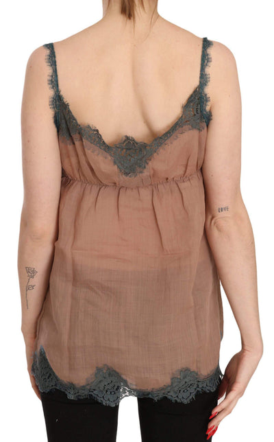 PINK MEMORIES  Lace Spaghetti Strap Tank Top Blouse #women, Brown, Catch, feed-agegroup-adult, feed-color-brown, feed-color-pink, feed-gender-female, feed-size-IT42|M, Gender_Women, IT42|M, Kogan, PINK MEMORIES, Tops & T-Shirts - Women - Clothing, Women - New Arrivals at SEYMAYKA