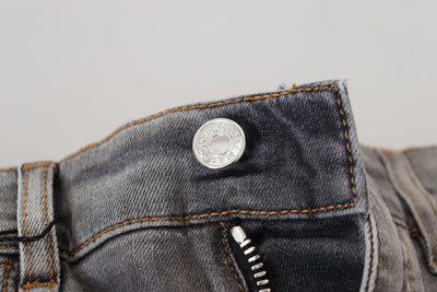 Dolce & Gabbana Gray Washed Cotton Skinny Denim Jeans