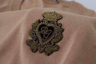 Dolce & Gabbana Beige Cashmere Crown Logo Pullover Sweater