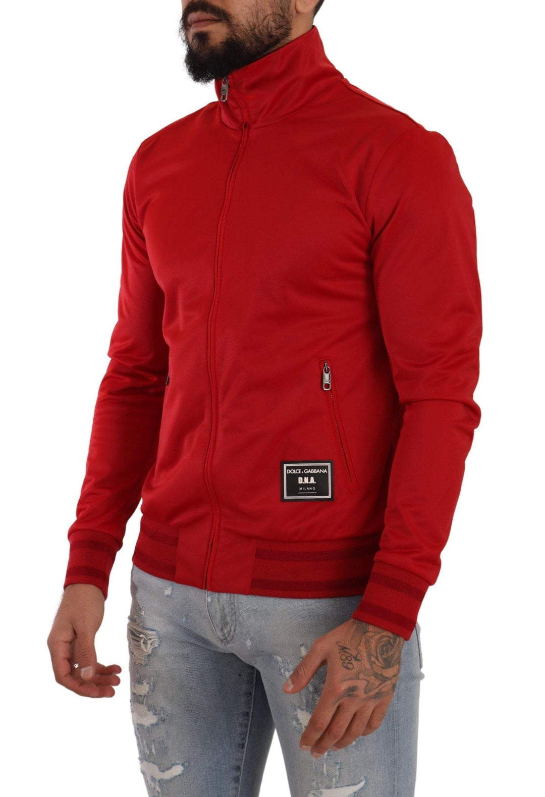 Dolce & Gabbana Red Full Zip Long Sleeve D.N.A Sport Gym Sweater #men, Dolce & Gabbana, feed-1, IT46 | M, IT48 | M, IT50 | L, IT58 | XXL, Red, Sweaters - Men - Clothing at SEYMAYKA