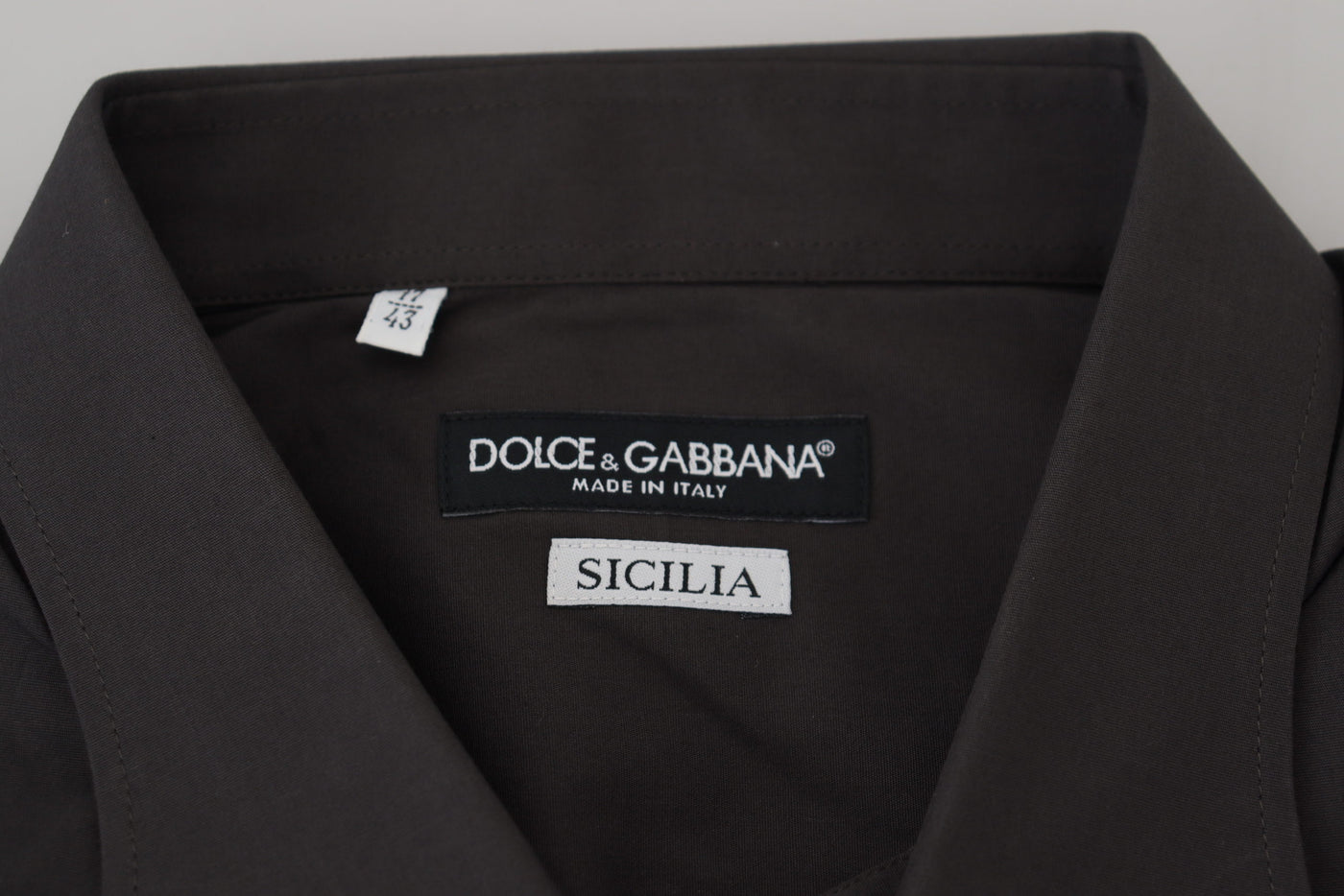 Dolce & Gabbana Gray SICILIA Slim Fit Stretch Dress Shirt