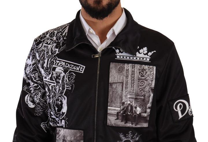 Dolce & Gabbana Black Logo Zipper Superstizione Sweater #men, Black, Dolce & Gabbana, feed-1, IT54 | XL, Jackets - Men - Clothing at SEYMAYKA