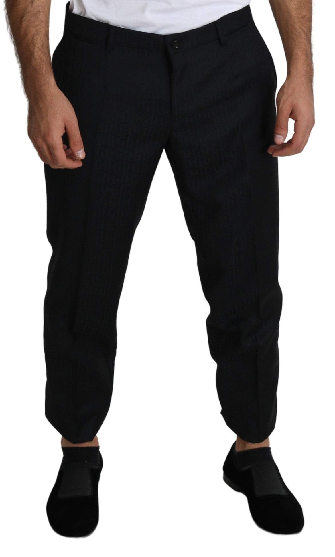 Dolce & Gabbana Black Wool Skinny Cropped Trouser Dress #men, Black, Dolce & Gabbana, feed-1, IT52 | XL, Jeans & Pants - Men - Clothing, Men - New Arrivals at SEYMAYKA