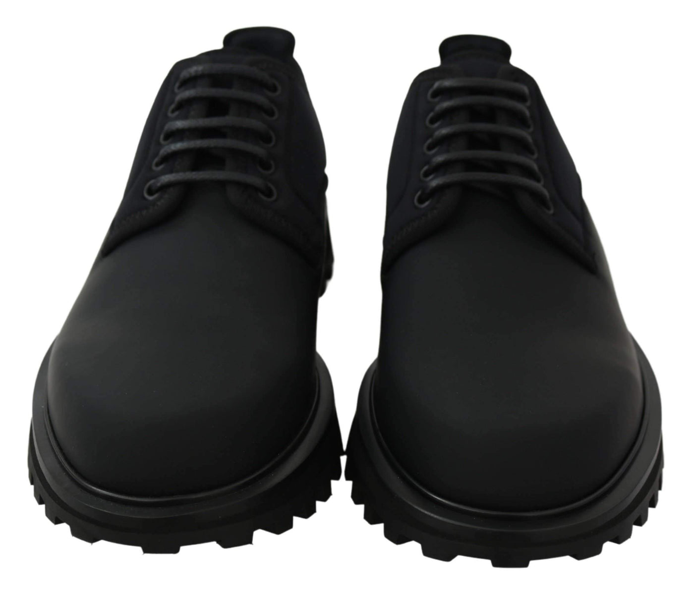 Dolce & Gabbana Black Rubberized Calfskin Chunky Derby Vulcano Shoes #men, Black, Brand_Dolce & Gabbana, Dolce & Gabbana, EU42/US9, EU44/US11, feed-agegroup-adult, feed-color-black, feed-gender-male, feed-size-US11, feed-size-US9, Formal - Men - Shoes, Gender_Men, Shoes - New Arrivals at SEYMAYKA