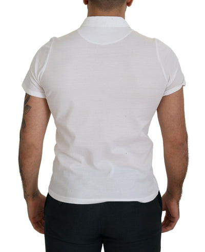 FRADI White Cotton Collared Short Sleeves Polo T-shirt