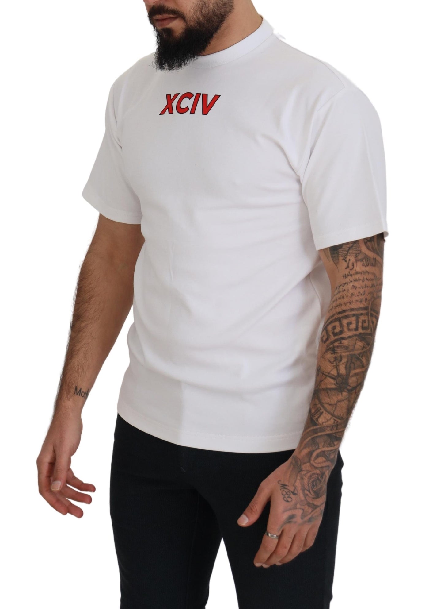 GCDS White Logo Print Cotton Short Sleeves T-shirt