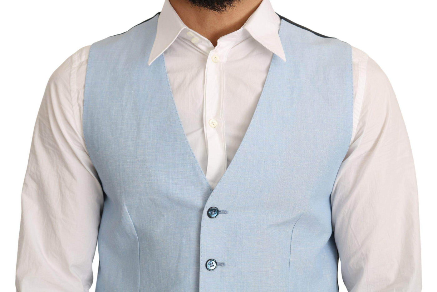 Dolce & Gabbana  Blue Viscose Stretch Formal Coat Vest #men, Blue, Brand_Dolce & Gabbana, Catch, Dolce & Gabbana, feed-agegroup-adult, feed-color-blue, feed-gender-male, feed-size-IT48 | M, Gender_Men, IT48 | M, Kogan, Men - New Arrivals, Vests - Men - Clothing at SEYMAYKA