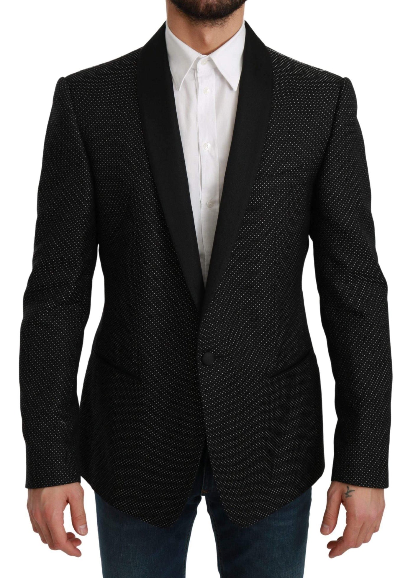Dolce & Gabbana  Black Slim Fit Formal Jacket MARTINI Blazer #men, Black, Blazers - Men - Clothing, Brand_Dolce & Gabbana, Catch, Dolce & Gabbana, feed-agegroup-adult, feed-color-black, feed-gender-male, feed-size-IT52 | L, Gender_Men, IT52 | L, Kogan, Men - New Arrivals at SEYMAYKA