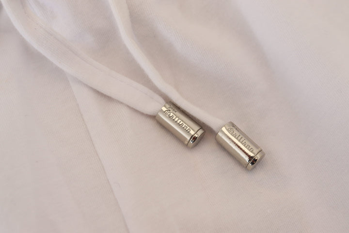 John Galliano White Cotton Logo Loose  Pants