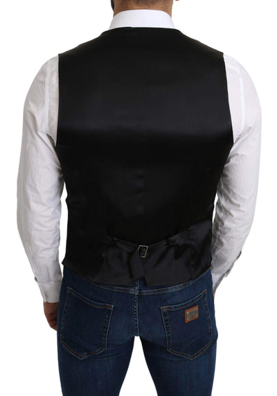 Dolce & Gabbana  Gray 100% Silk Formal Coat Vest #men, Brand_Dolce & Gabbana, Catch, Dolce & Gabbana, feed-agegroup-adult, feed-color-gray, feed-gender-male, feed-size-IT46 | S, Gender_Men, Gray, IT46 | S, Kogan, Men - New Arrivals, Vests - Men - Clothing at SEYMAYKA
