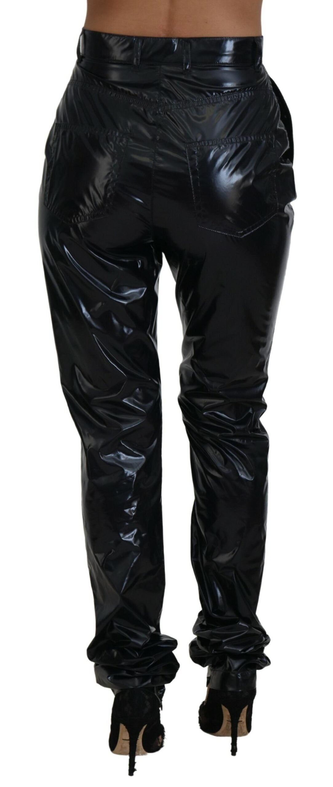 Dolce & Gabbana Black Nylon High Waist Skinny Pants
