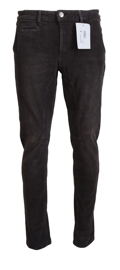 Acht Brown Cotton Straight Fit  Casual Pants