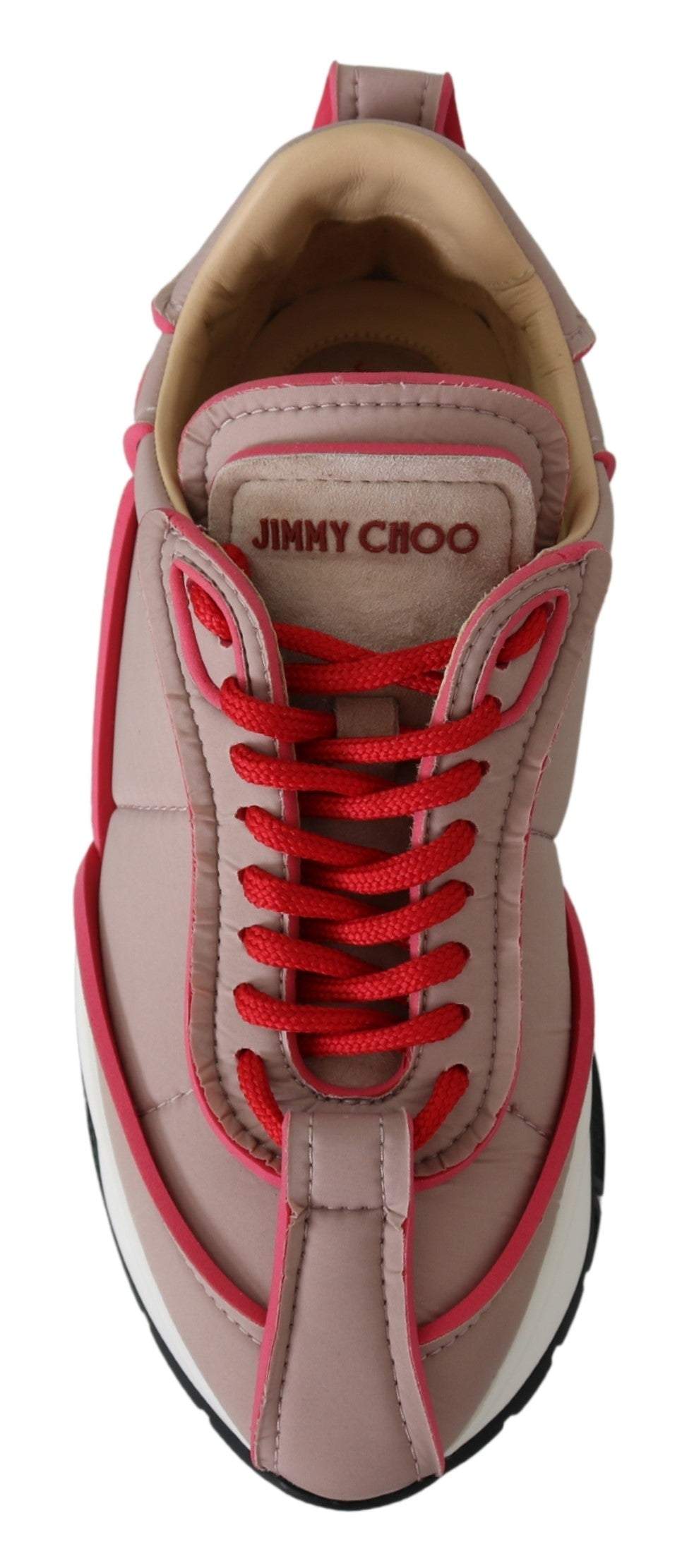 Jimmy Choo Ballet Pink and Red Raine Sneakers EU35/US5, feed-1, Jimmy Choo, Pink, Shoes - New Arrivals, Sneakers - Women - Shoes at SEYMAYKA