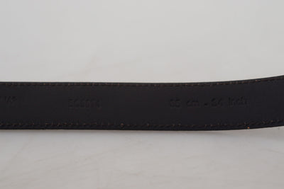Dolce & Gabbana Dark Brown Leather Antique Metal Buckle  Belt