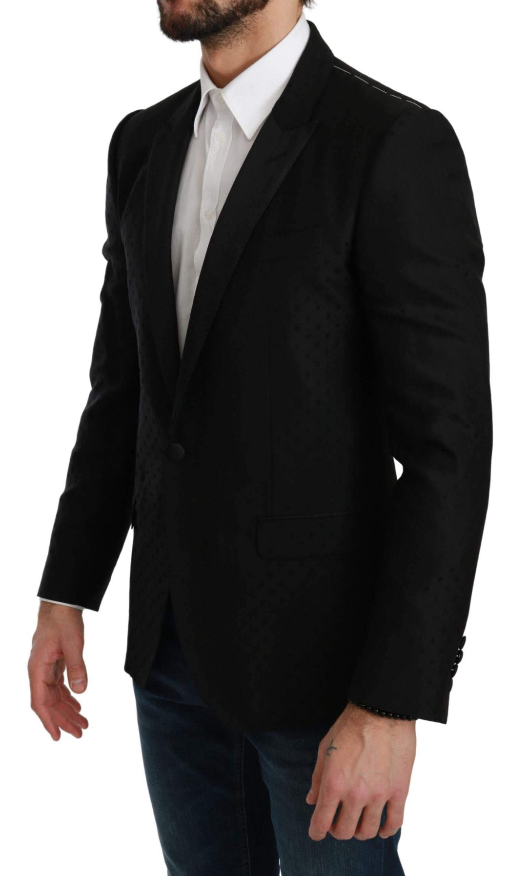 Dolce & Gabbana  Black Slim Fit Coat Jacket MARTINI Blazer #men, Black, Blazers - Men - Clothing, Brand_Dolce & Gabbana, Catch, Dolce & Gabbana, feed-agegroup-adult, feed-color-black, feed-gender-male, feed-size-IT46 | S, Gender_Men, IT46 | S, Kogan, Men - New Arrivals at SEYMAYKA