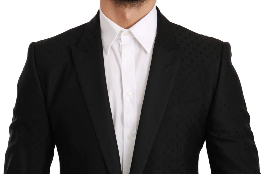 Dolce & Gabbana  Black Slim Fit Coat Jacket MARTINI Blazer #men, Black, Blazers - Men - Clothing, Brand_Dolce & Gabbana, Catch, Dolce & Gabbana, feed-agegroup-adult, feed-color-black, feed-gender-male, feed-size-IT46 | S, Gender_Men, IT46 | S, Kogan, Men - New Arrivals at SEYMAYKA