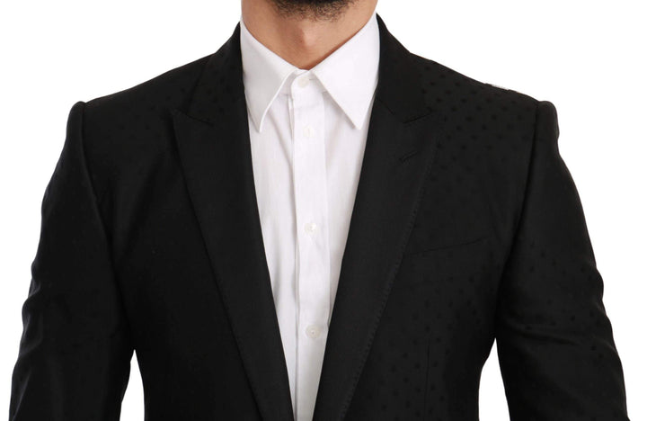 Dolce & Gabbana  Black Slim Fit Coat Jacket MARTINI Blazer #men, Black, Blazers - Men - Clothing, Brand_Dolce & Gabbana, Catch, Dolce & Gabbana, feed-agegroup-adult, feed-color-black, feed-gender-male, feed-size-IT46 | S, Gender_Men, IT46 | S, Kogan, Men - New Arrivals at SEYMAYKA