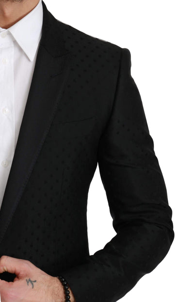 Dolce & Gabbana  Black Slim Fit Coat Jacket MARTINI Blazer #men, Black, Blazers - Men - Clothing, Brand_Dolce & Gabbana, Catch, Dolce & Gabbana, feed-agegroup-adult, feed-color-black, feed-gender-male, feed-size-IT46 | S, Gender_Men, IT46 | S, Kogan, Men - New Arrivals at SEYMAYKA