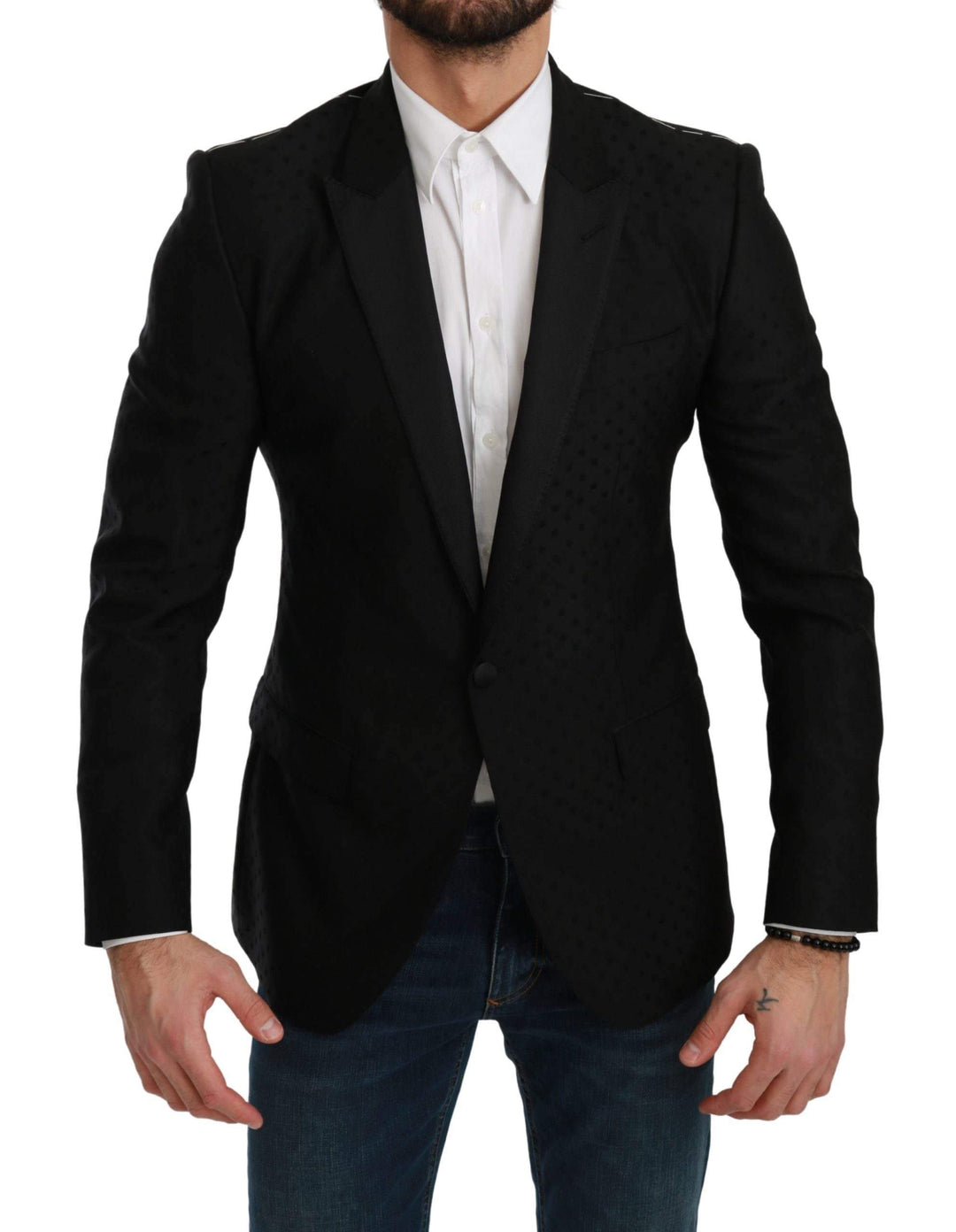 Dolce & Gabbana  Black Slim Fit Coat Jacket MARTINI Blazer #men, Black, Blazers - Men - Clothing, Brand_Dolce & Gabbana, Catch, Dolce & Gabbana, feed-agegroup-adult, feed-color-black, feed-gender-male, feed-size-IT46 | S, Gender_Men, IT46 | S, Kogan, Men - New Arrivals at SEYMAYKA