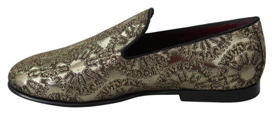 Dolce & Gabbana Gold Jacquard Flats Mens Loafers Shoes #men, Brand_Dolce & Gabbana, Dolce & Gabbana, EU39/US6, EU40/US7, EU41/US8, EU43/US10, EU44/US11, EU45/US12, feed-agegroup-adult, feed-color-gold, feed-gender-male, feed-size-US10, feed-size-US11, feed-size-US12, feed-size-US6, feed-size-US7, feed-size-US8, Gender_Men, Gold, Loafers - Men - Shoes, Shoes - New Arrivals at SEYMAYKA