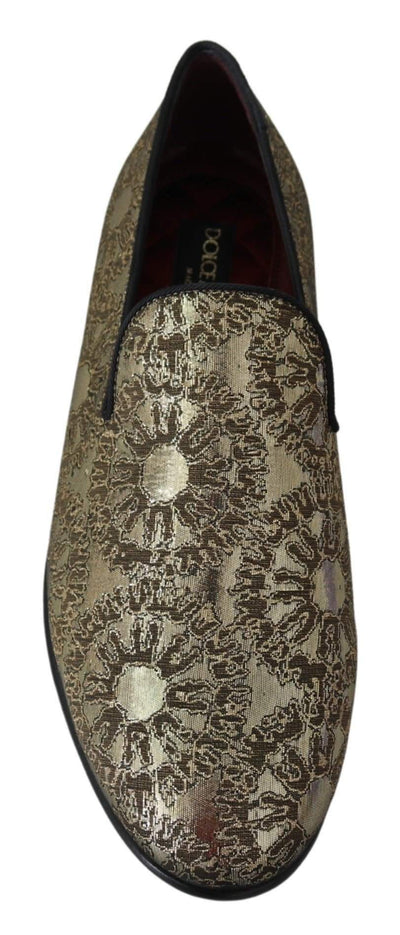 Dolce & Gabbana Gold Jacquard Flats Mens Loafers Shoes #men, Brand_Dolce & Gabbana, Dolce & Gabbana, EU39/US6, EU40/US7, EU41/US8, EU43/US10, EU44/US11, EU45/US12, feed-agegroup-adult, feed-color-gold, feed-gender-male, feed-size-US10, feed-size-US11, feed-size-US12, feed-size-US6, feed-size-US7, feed-size-US8, Gender_Men, Gold, Loafers - Men - Shoes, Shoes - New Arrivals at SEYMAYKA