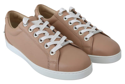 Jimmy Choo Powder Pink Leather Cash Sneakers EU35.5/US5.5, EU36.5/US6.5, EU36/US6, feed-1, Jimmy Choo, Powder Pink, Shoes - New Arrivals, Sneakers - Women - Shoes at SEYMAYKA