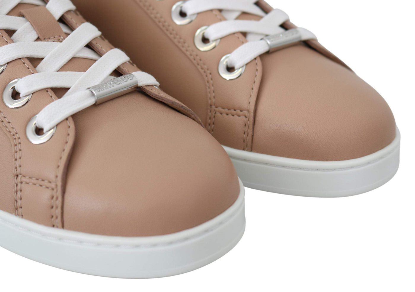 Jimmy Choo Powder Pink Leather Cash Sneakers EU35.5/US5.5, EU36.5/US6.5, EU36/US6, feed-1, Jimmy Choo, Powder Pink, Shoes - New Arrivals, Sneakers - Women - Shoes at SEYMAYKA