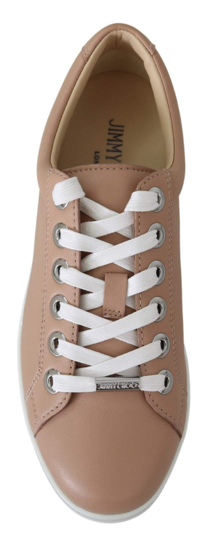 Jimmy Choo Powder Pink Leather Cash Sneakers EU35.5/US5.5, EU36.5/US6.5, EU36/US6, feed-1, Jimmy Choo, Powder Pink, Shoes - New Arrivals, Sneakers - Women - Shoes at SEYMAYKA