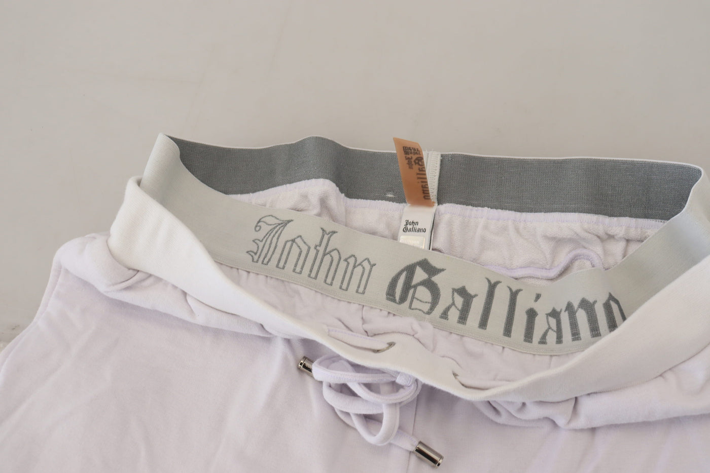 John Galliano White Cotton Logo s Jogger Pants