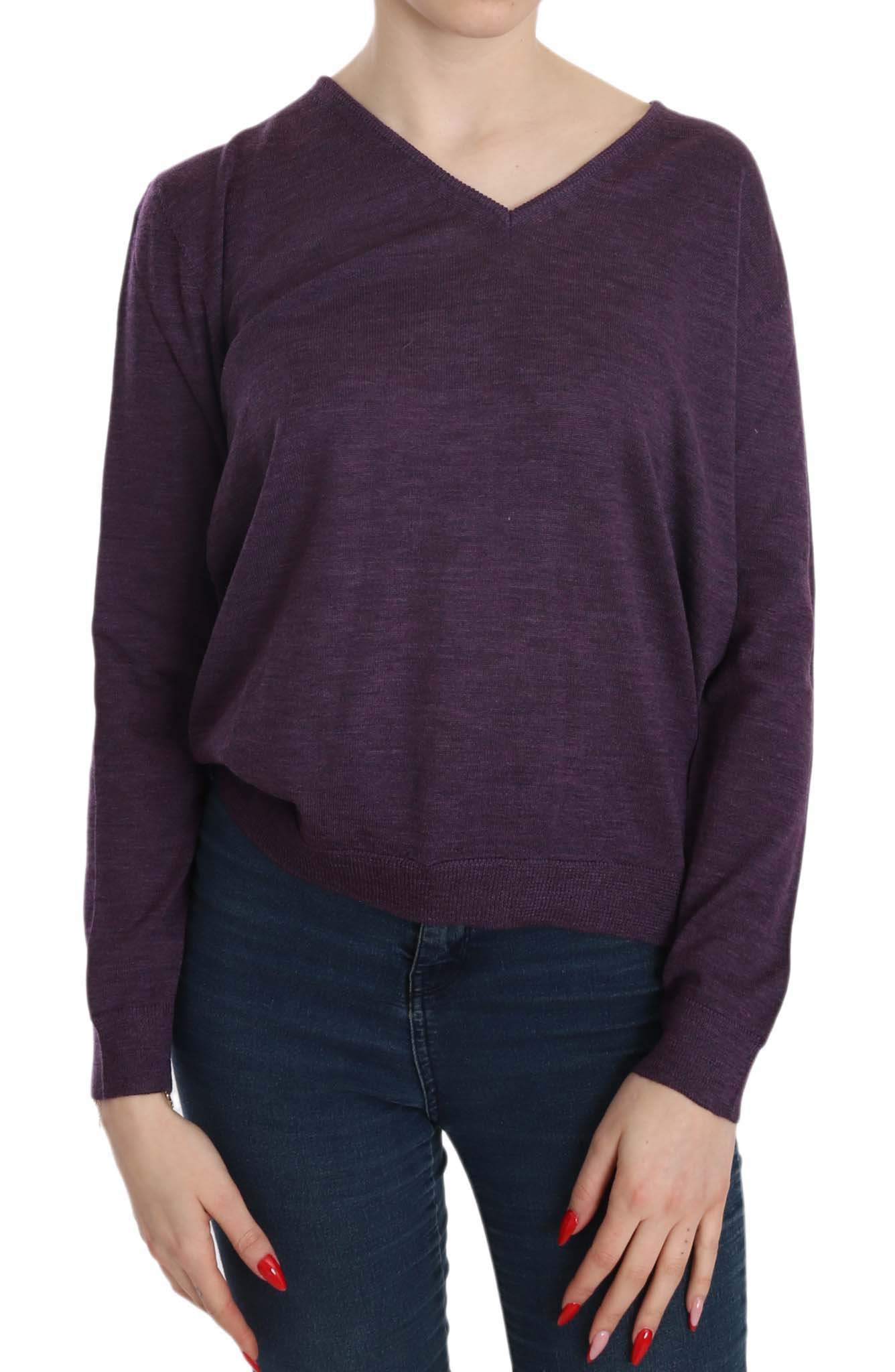 BYBLOS Women Purple V-neck Long Sleeve Pullover Top #women, BYBLOS, Catch, feed-agegroup-adult, feed-color-purple, feed-gender-female, feed-size-XXL, Gender_Women, Kogan, Purple, Tops & T-Shirts - Women - Clothing, Women - New Arrivals, XXL at SEYMAYKA