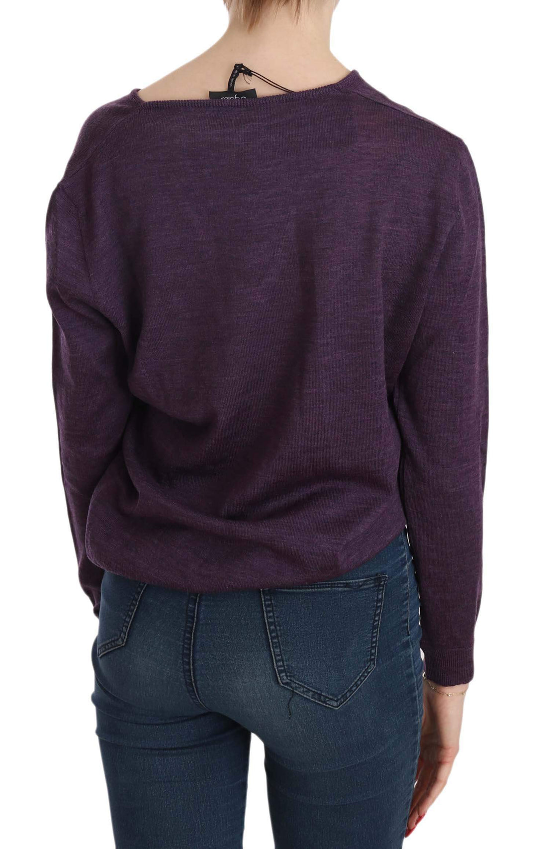 BYBLOS Women Purple V-neck Long Sleeve Pullover Top #women, BYBLOS, Catch, feed-agegroup-adult, feed-color-purple, feed-gender-female, feed-size-XXL, Gender_Women, Kogan, Purple, Tops & T-Shirts - Women - Clothing, Women - New Arrivals, XXL at SEYMAYKA