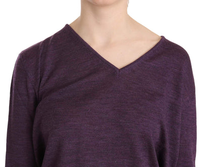 BYBLOS Women Purple V-neck Long Sleeve Pullover Top #women, BYBLOS, Catch, feed-agegroup-adult, feed-color-purple, feed-gender-female, feed-size-XXL, Gender_Women, Kogan, Purple, Tops & T-Shirts - Women - Clothing, Women - New Arrivals, XXL at SEYMAYKA