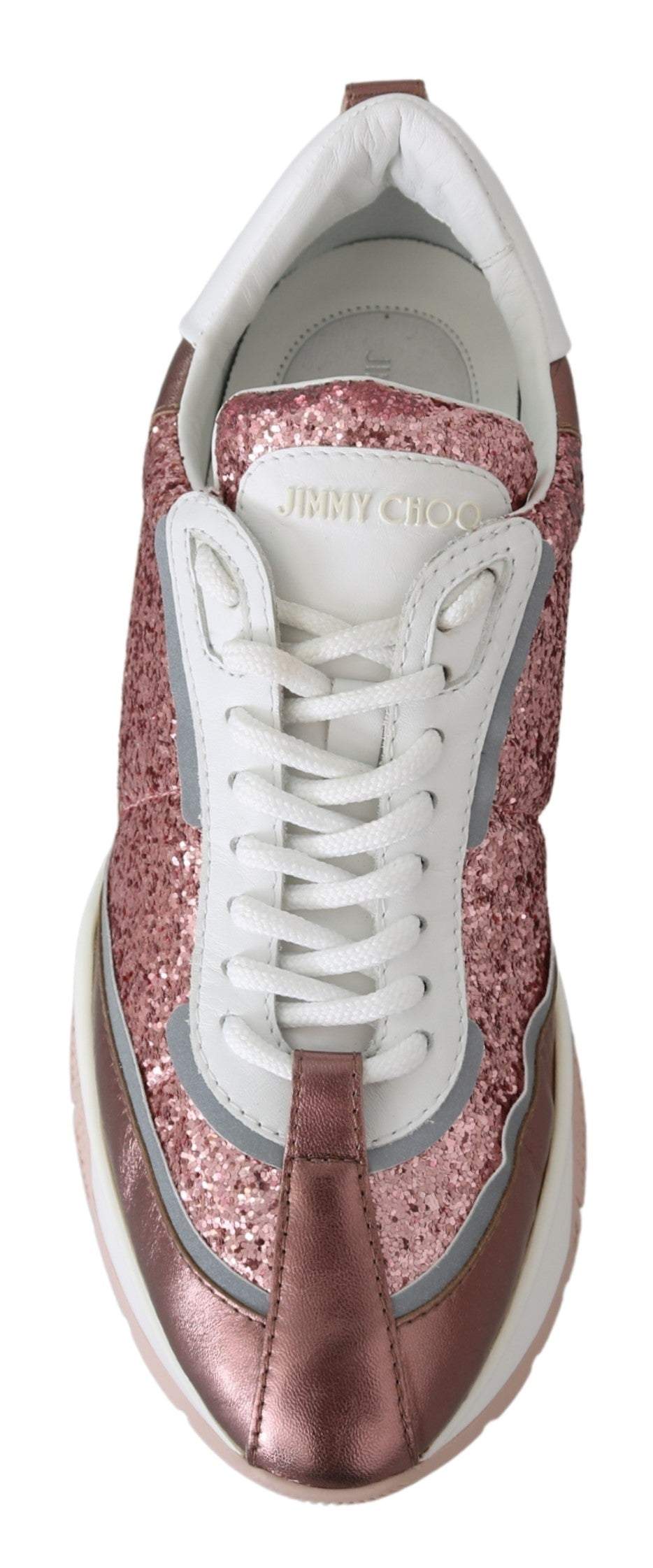 Jimmy Choo Pink Candyfloss Leather Raine Sneakers EU34/US4, EU41.5/US11.5, EU41/US11, feed-1, Jimmy Choo, Pink, Shoes - New Arrivals, Sneakers - Women - Shoes, Women - New Arrivals at SEYMAYKA
