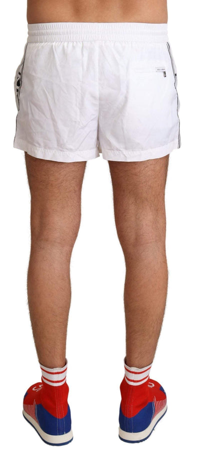 Dolce & Gabbana White King Mens Beachwear Swimwear Shorts #men, Dolce & Gabbana, feed-agegroup-adult, feed-color-White, feed-gender-male, IT3 | XS, IT4 | S, IT6| L, Swimwear - Men - Clothing, White at SEYMAYKA