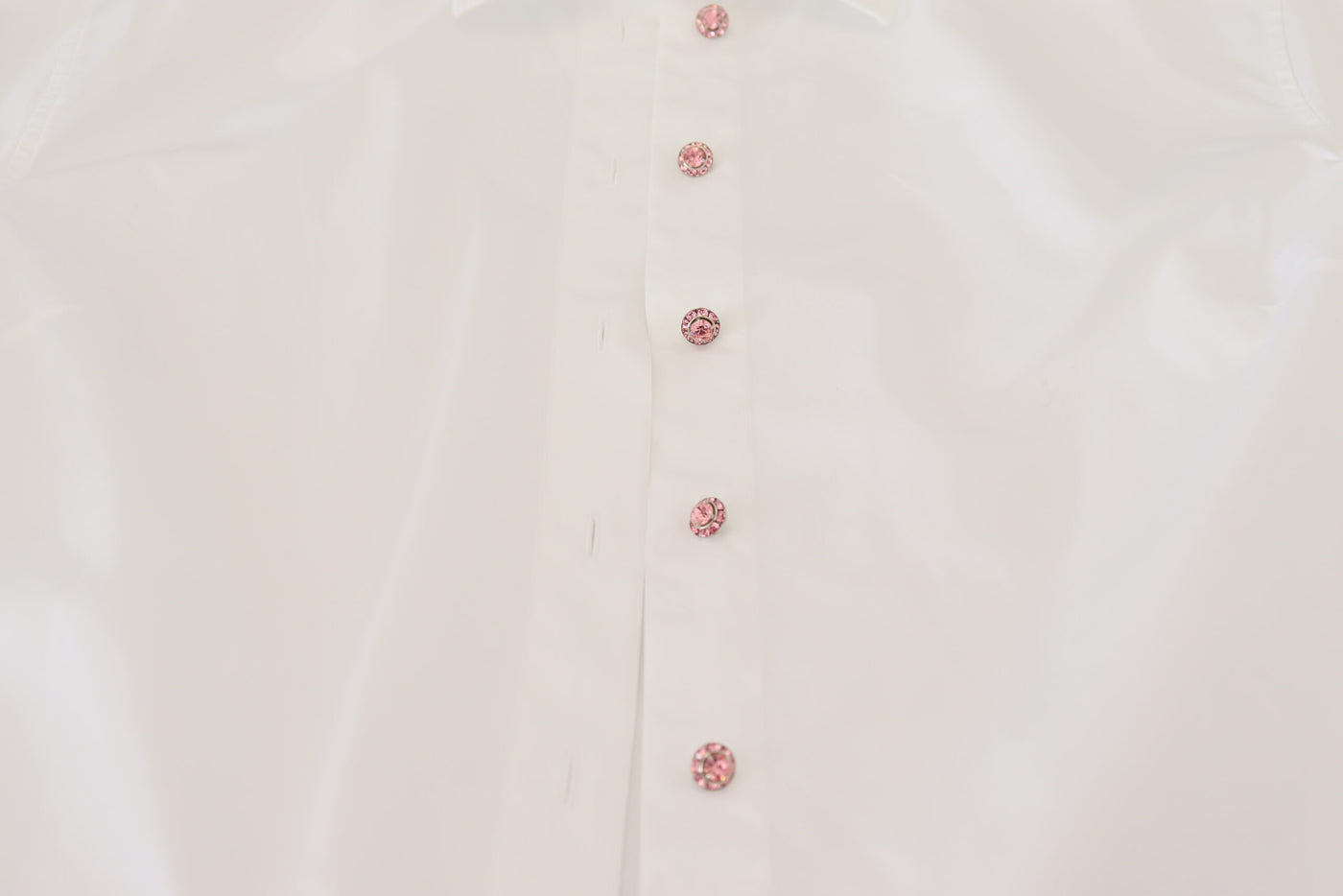 White Cotton Button Front Short Sleeve Top