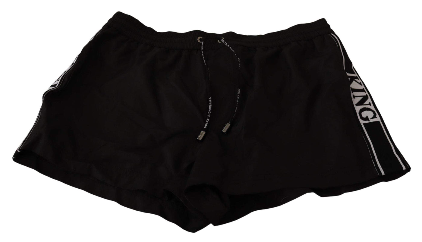 Dolce & Gabbana Black King Mens Beachwear Swimwear Shorts #men, Black, Dolce & Gabbana, feed-agegroup-adult, feed-color-Black, feed-gender-male, IT3 | XS, IT5 | M, IT6| L, Swimwear - Men - Clothing at SEYMAYKA