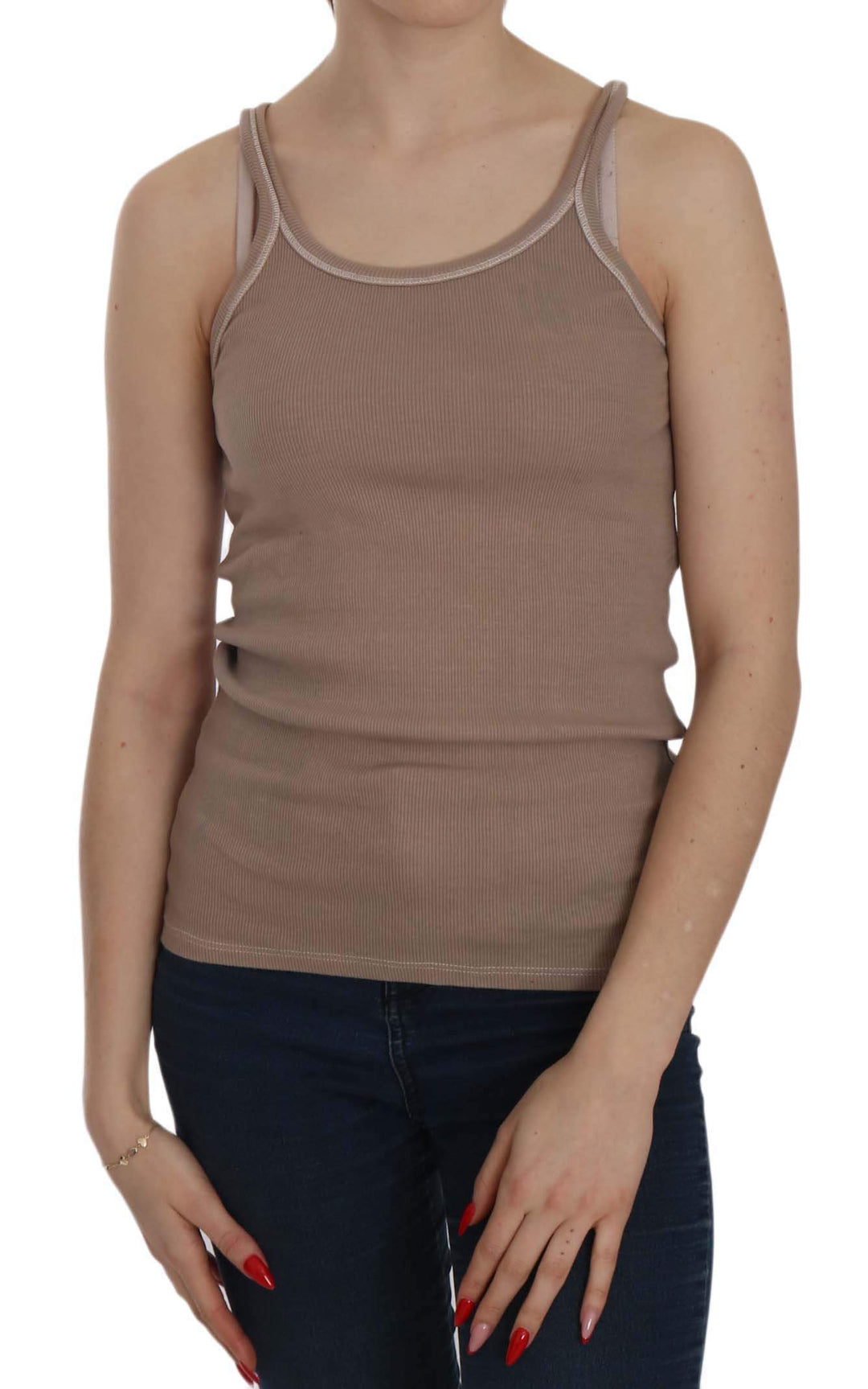 PINK MEMORIES  Sleeveless Spaghetti Strap Tank Blouse #women, Brown, Catch, feed-agegroup-adult, feed-color-brown, feed-color-pink, feed-gender-female, feed-size-IT42|M, Gender_Women, IT42|M, Kogan, PINK MEMORIES, Tops & T-Shirts - Women - Clothing, Women - New Arrivals at SEYMAYKA
