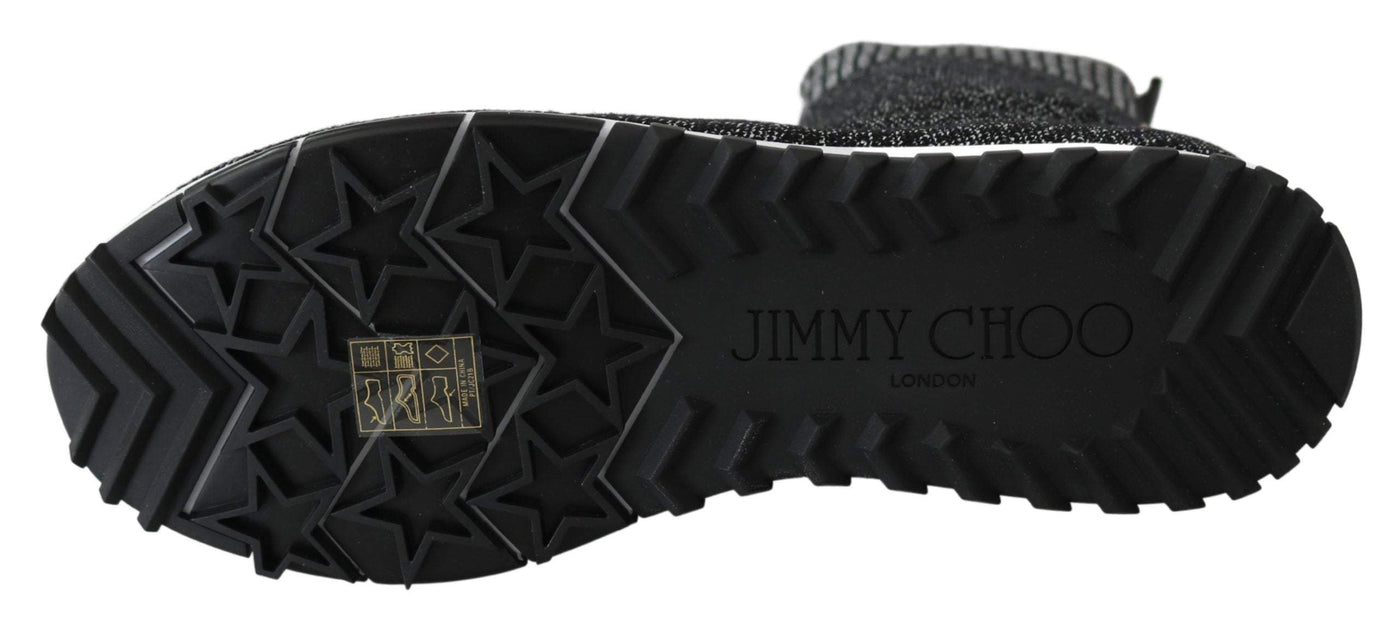 Jimmy Choo Black Silver Lurex Mix Norway Sneakers Black | Silver, EU37.5/US7.5, feed-1, Jimmy Choo, Shoes - New Arrivals, Sneakers - Women - Shoes at SEYMAYKA