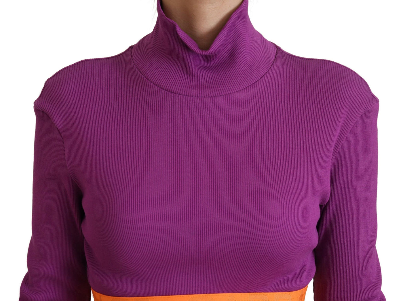 Purple Turtle Neck Cropped Pullover Sweater