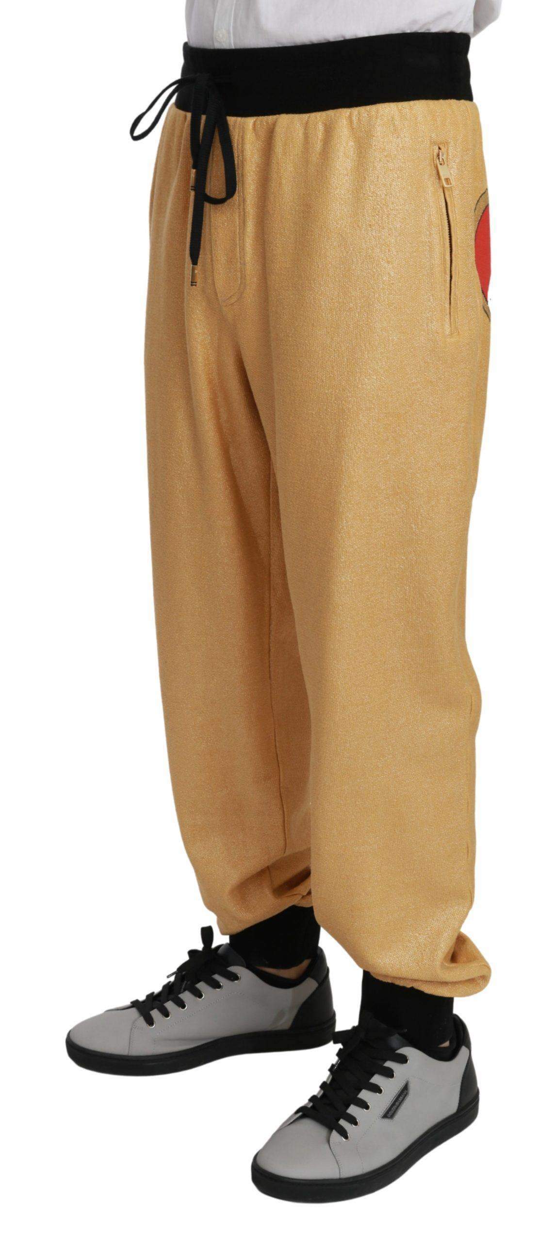 Dolce & Gabbana  Gold Year Of The Pig Cotton Mens Pants #men, Brand_Dolce & Gabbana, Catch, Dolce & Gabbana, feed-agegroup-adult, feed-color-gold, feed-gender-male, feed-size-IT52 | XL, feed-size-IT56 | XXL, Gender_Men, Gold, IT52 | XL, IT56 | XXL, Jeans & Pants - Men - Clothing, Kogan, Men - New Arrivals at SEYMAYKA