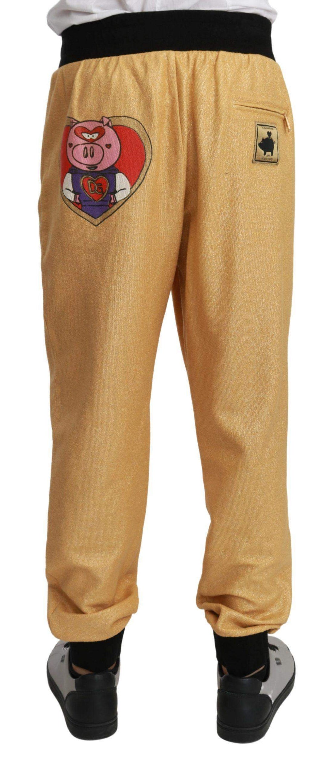Dolce & Gabbana  Gold Year Of The Pig Cotton Mens Pants #men, Brand_Dolce & Gabbana, Catch, Dolce & Gabbana, feed-agegroup-adult, feed-color-gold, feed-gender-male, feed-size-IT52 | XL, feed-size-IT56 | XXL, Gender_Men, Gold, IT52 | XL, IT56 | XXL, Jeans & Pants - Men - Clothing, Kogan, Men - New Arrivals at SEYMAYKA