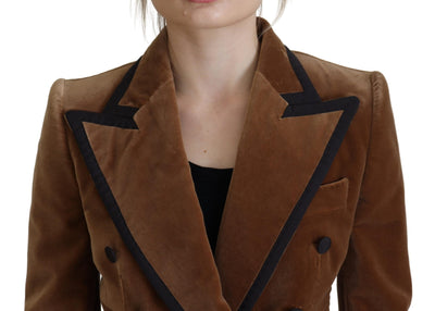 Dolce & Gabbana Brown Double Breasted Blazer Cotton Jacket