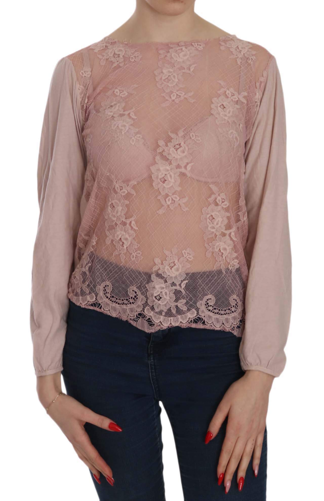PINK MEMORIES  Lace See Through Long Sleeve Blouse #women, Catch, feed-agegroup-adult, feed-color-pink, feed-gender-female, feed-size-IT42|M, feed-size-IT44|L, feed-size-IT48|XXL, Gender_Women, IT42|M, IT44|L, IT48|XXL, Kogan, Pink, PINK MEMORIES, Tops & T-Shirts - Women - Clothing, Women - New Arrivals at SEYMAYKA