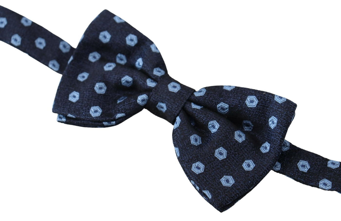 Blue Printed Adjustable Neck Papillon Men Silk Bow Tie