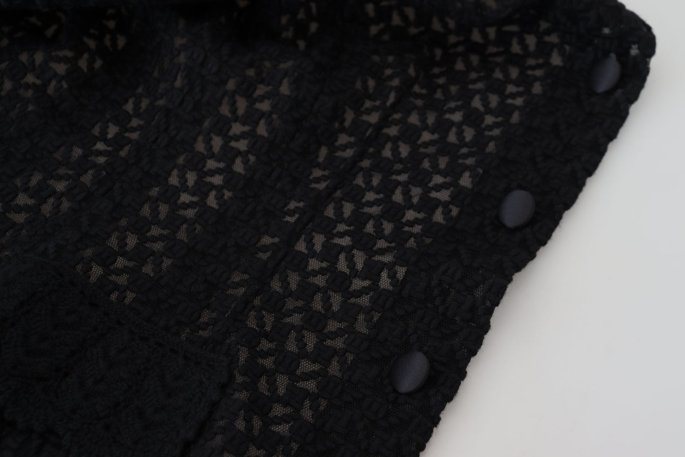 Dolce & Gabbana Black Wool Knitted Button Down Collar Jacket
