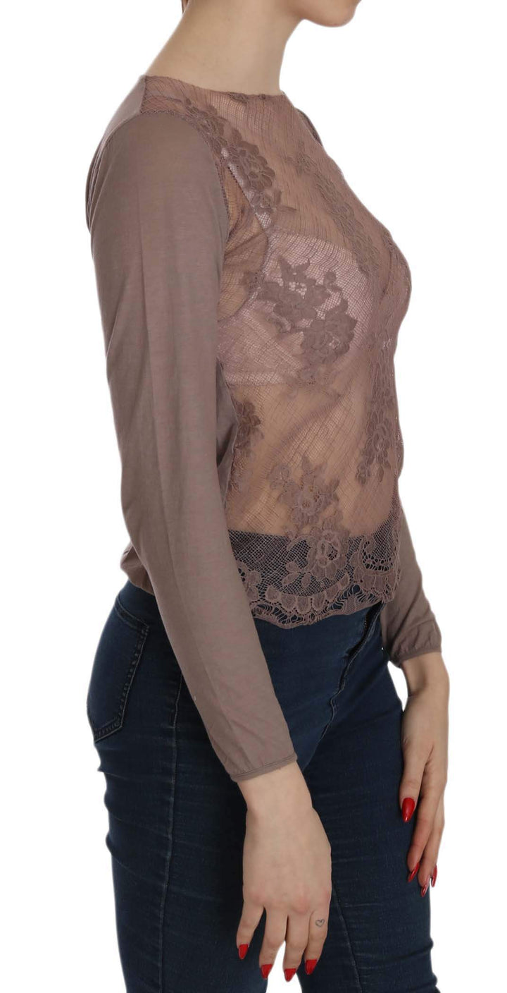 PINK MEMORIES  Lace See Through Long Sleeve Top #women, Brown, Catch, feed-agegroup-adult, feed-color-brown, feed-color-pink, feed-gender-female, feed-size-IT40|S, Gender_Women, IT40|S, Kogan, PINK MEMORIES, Tops & T-Shirts - Women - Clothing, Women - New Arrivals at SEYMAYKA
