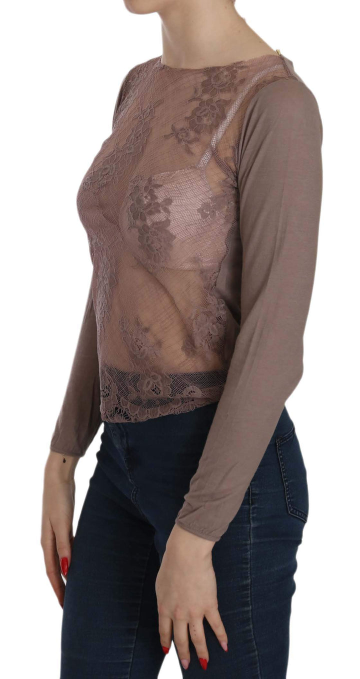 PINK MEMORIES  Lace See Through Long Sleeve Top #women, Brown, Catch, feed-agegroup-adult, feed-color-brown, feed-color-pink, feed-gender-female, feed-size-IT40|S, Gender_Women, IT40|S, Kogan, PINK MEMORIES, Tops & T-Shirts - Women - Clothing, Women - New Arrivals at SEYMAYKA
